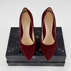 Mavette Burgundy Suede block heel pumps (Sz 39)